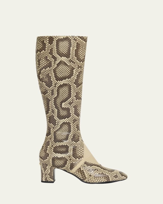 Equivoque Tall Snake-Embossed Boots